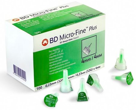 Иглы BD Micro-Fine Plus 0,23 мм (32G) х 4 мм №100
