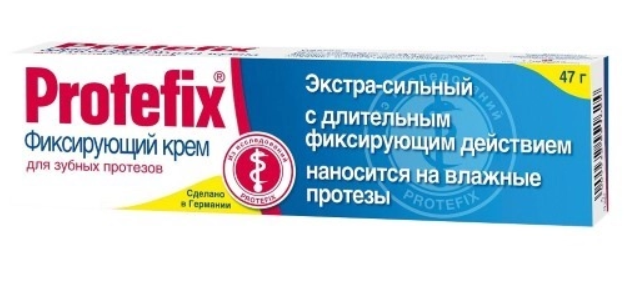 Protefix крем фиксирующий экстра-сильный для зубных протезов с прополисом 40,0