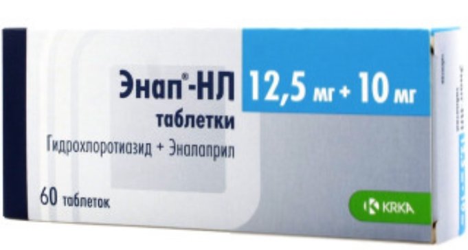 Энап-HL 12,5мг+10мг таб №60