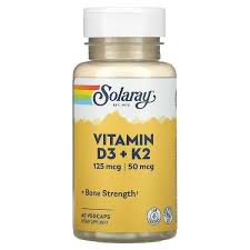 Витамин Д3 + К2  125mcg, 50mcg Solaray №60