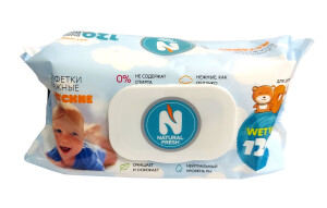Салфетка влажный Natural Fresh  Baby Fish XXL №70
