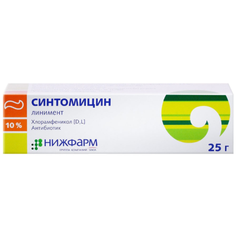Синтомицин линимент 10% мазь 25г