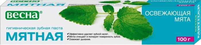 Зубная паста Мятная освежающая мята 100г
