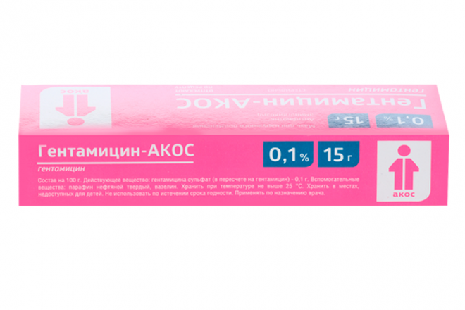 Гентамицин-Акос 0.1% мазь 15г