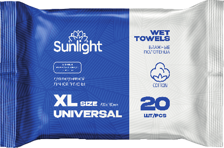 Салфетка влажный SUNLIGHT Universal хлопок XXL №20