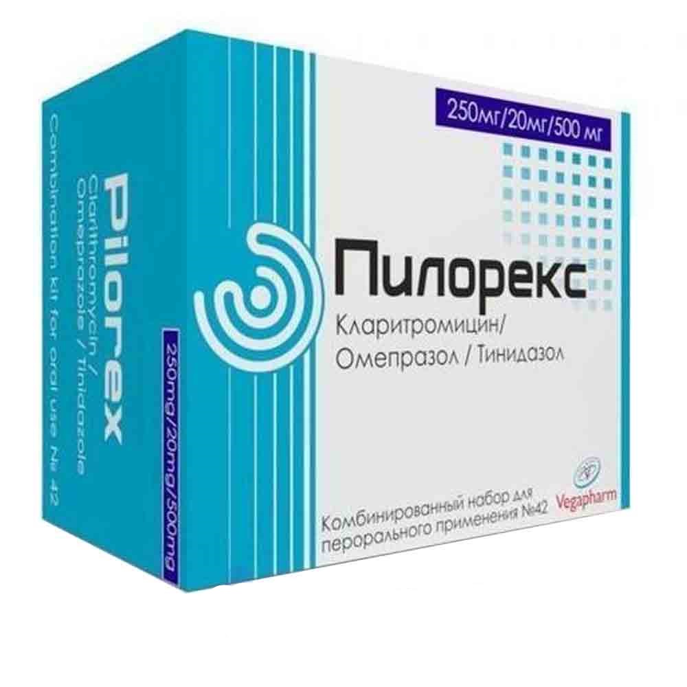 Пилорекс 250мг/20мг/500мг (7х6) таб №42