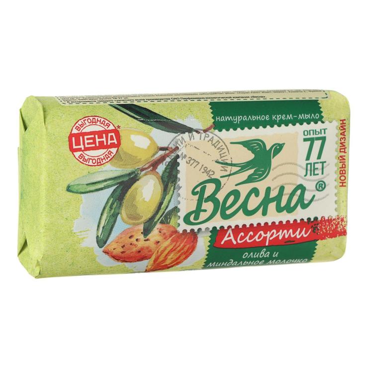 Мыло олив миндал молок 90г весна
