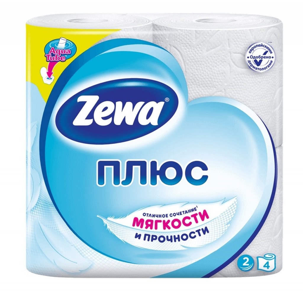 Туалетная бумага 2х слойный Zewa плюс №4