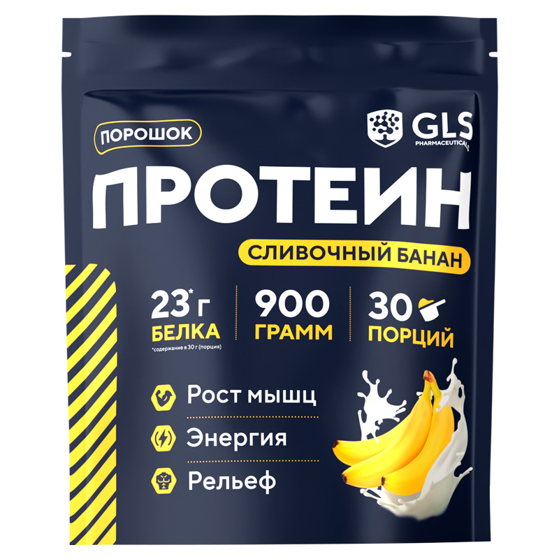 Протоин порошок сливочный банан 900г GLS