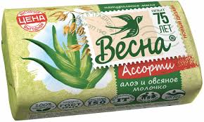 Мыло алоэ и овсяное молочко 90г весна