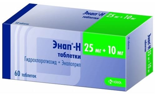 Энап-H 25мг/10мг таб №60