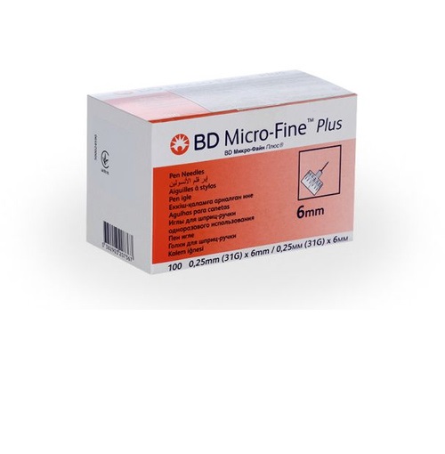 Иглы BD Micro-Fine Plus 0,25 мм (31G) х 6 мм №100