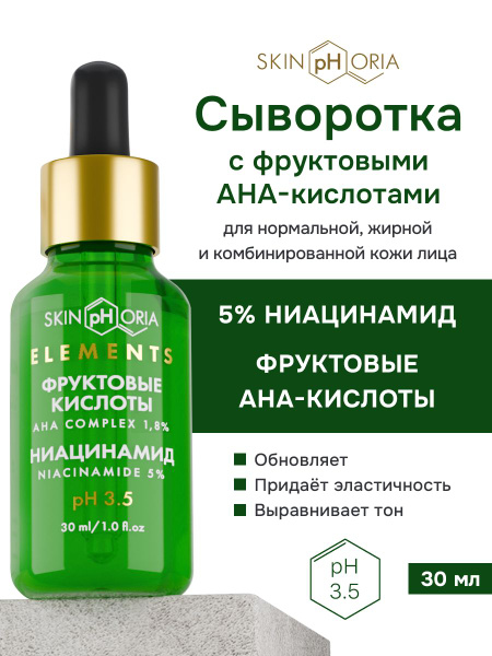Сыворотка Фруктовые кислоты + Ниацинамид pH 3.5 30мл SPh