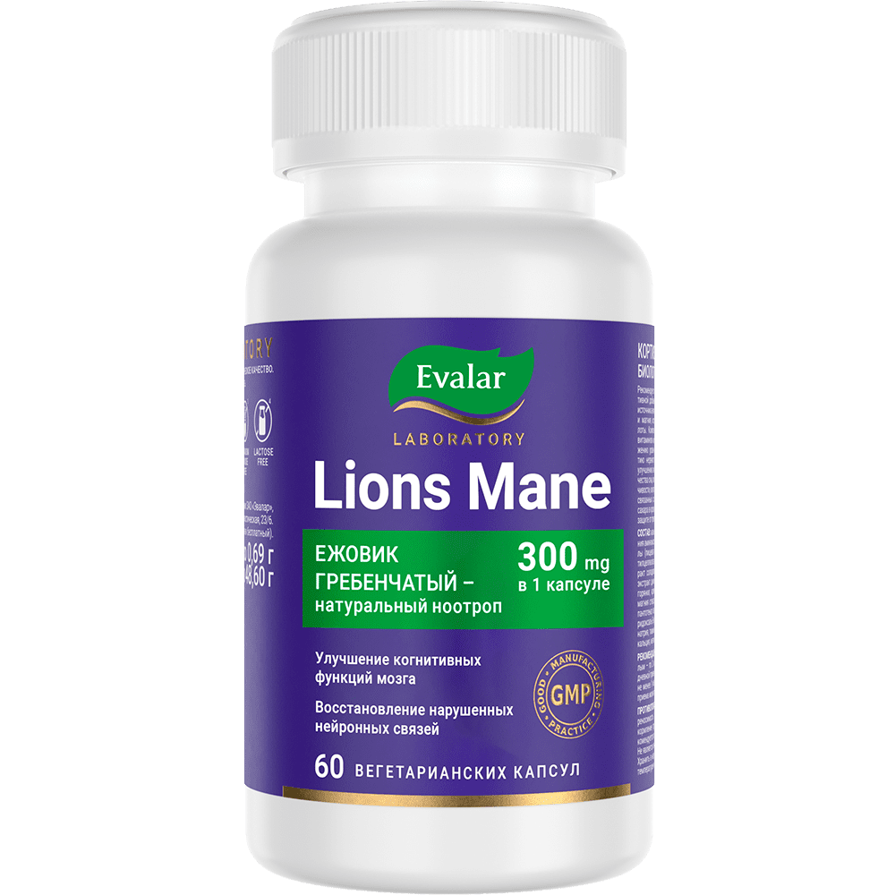 Ежовик Гребенчатый (Lions Mane) 300мг кап №60