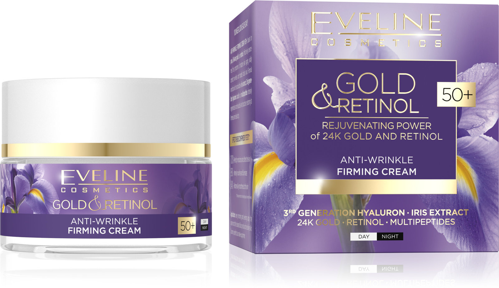Anti-wrinkle firming cream, day and night, 50+
